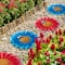 Glitzhome® 10" Cement Flower Textured Stepping Stones Set